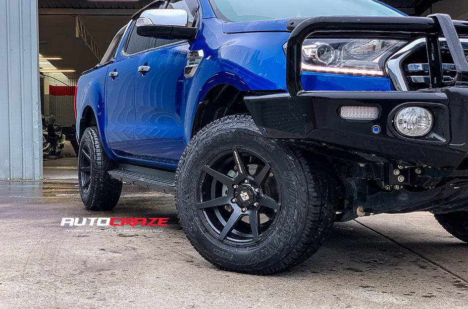 FORD RANGER AVALANCHE MATTE BLACK FRONT MILLED